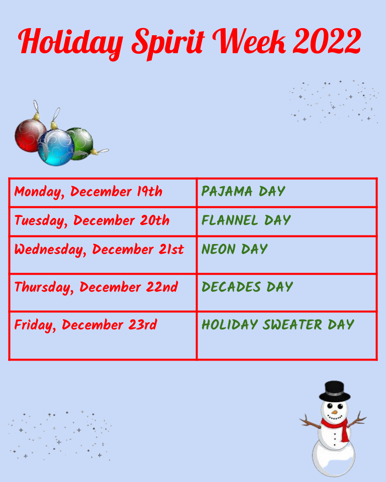 Holiday Spirit Week! – The Pelham Post